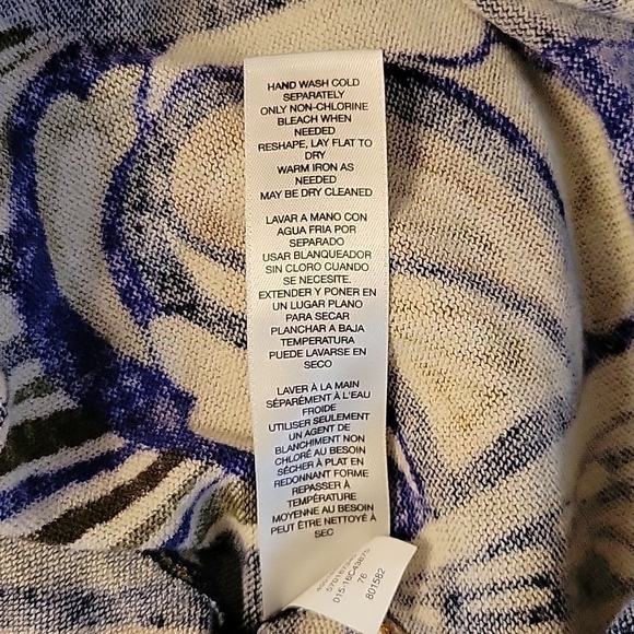 Chico's Retro Psychedelic Long Sleeve High Neck MOD Blouse - Picture 8 of 9